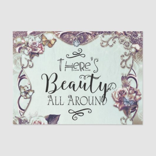 Er is schitterend overal rond Butterflies en Rozen Tissuepapier (Voorkant)