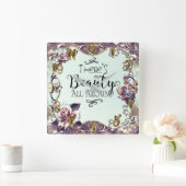 Er is schitterend overal rond Butterflies en Rozen Vierkante Klok (Huis)