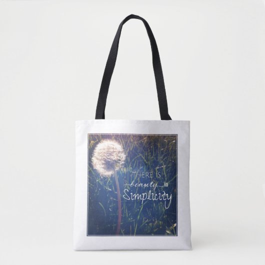 Er is schoonheid in eenvoud tote bag (Voorkant)