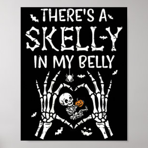 Er is Skelet Buik Halloween Zwangerschap Kostuum Poster