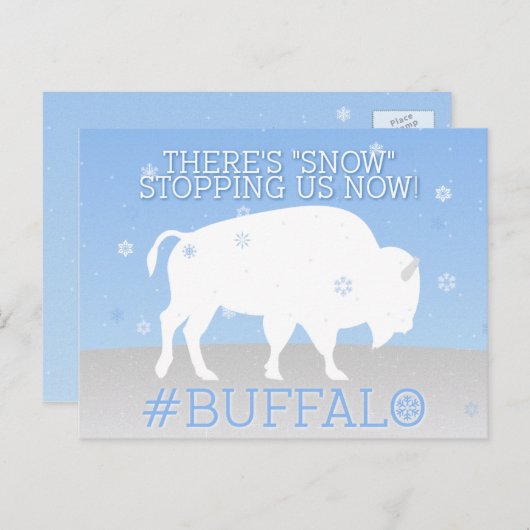 Er is 'sneeuw' die ons nu stopt Buffalo Briefkaart (Voorkant / Achterkant)