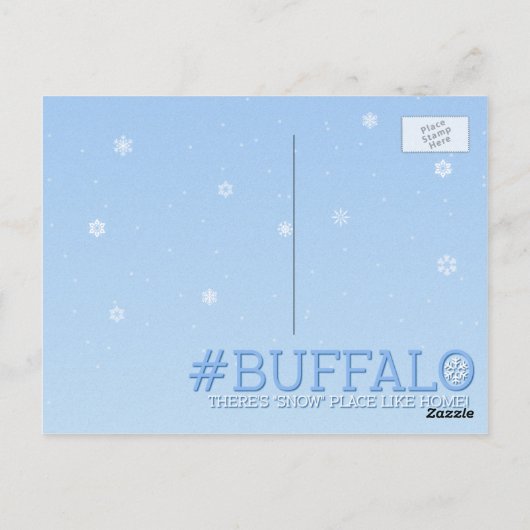 Er is 'sneeuw' die ons nu stopt Buffalo Briefkaart (Achterkant)