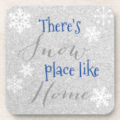 Er is SNEEUWPLAATS zoals thuis! Winter Snowflake Bier Onderzetter (Voorkant)