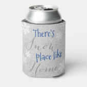 Er is SNEEUWPLAATS zoals thuis! Winter Snowflake Blikjeskoeler (Blikje Achterkant)