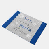 Er is SNEEUWPLAATS zoals thuis! Winter Snowflake Deurmat (Schuin)