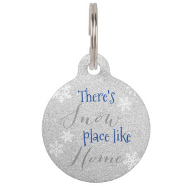 Er is SNEEUWPLAATS zoals thuis! Winter Snowflake Huisdierpenning