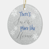 Er is SNEEUWPLAATS zoals thuis! Winter Snowflake Keramisch Ornament (Links)