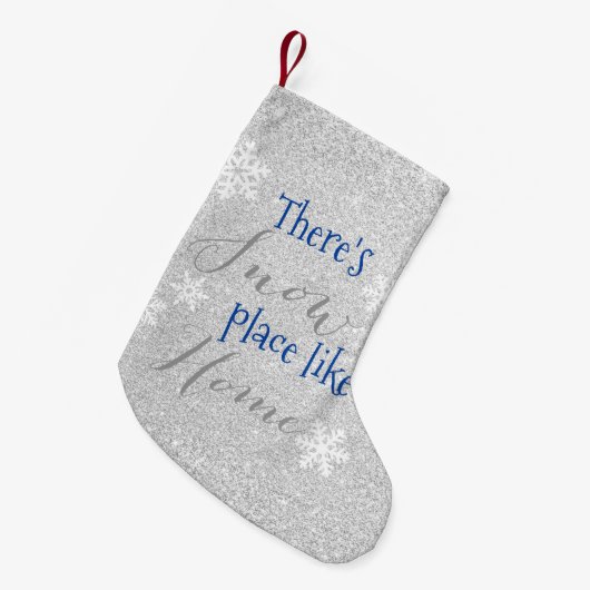 Er is SNEEUWPLAATS zoals thuis! Winter Snowflake Kleine Kerstsok (Voorkant (Hangend))