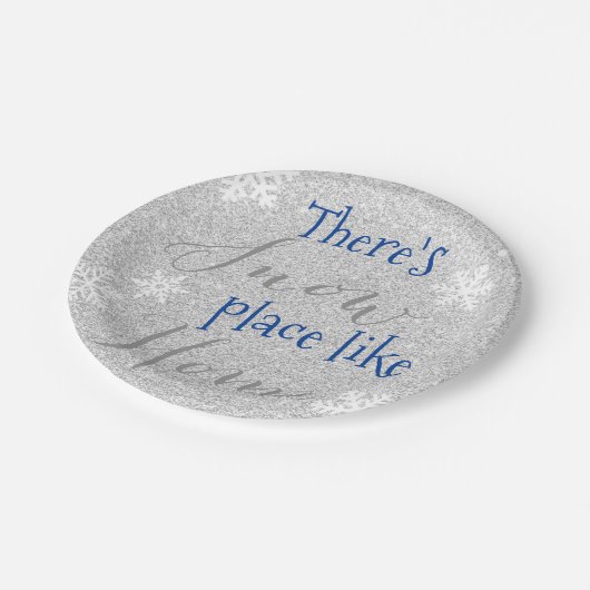 Er is SNEEUWPLAATS zoals thuis! Winter Snowflake Papieren Bordje (Gekanteld)