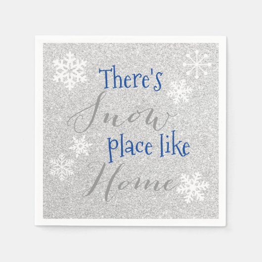 Er is SNEEUWPLAATS zoals thuis! Winter Snowflake Servet (Voorkant)