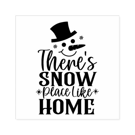 Er is sneeuwruimtes als thuissneeuwman rubberstempel (Afrduk)