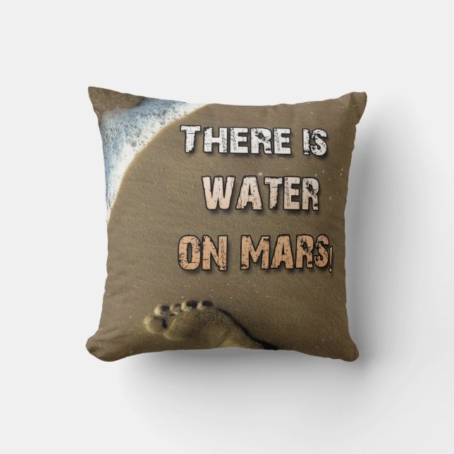 Er is water op Mars Pillow! Kussen (Voorkant)