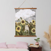 Er is weer een geest in het zonnebloemveld... hangend wandkleed (Slaapkamer)