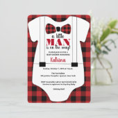 Er is weinig Man op weg naar Baby shower Kaart (Staand voorkant)