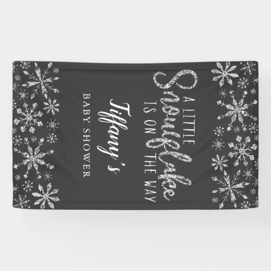 Er is weinig sneeuwvlok op weg naar zilver Baby sh Spandoek (Horizontaal)