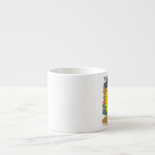 Er is zonneschijn in mijn hart, zonnebloempottes espresso kop (Voorkant)