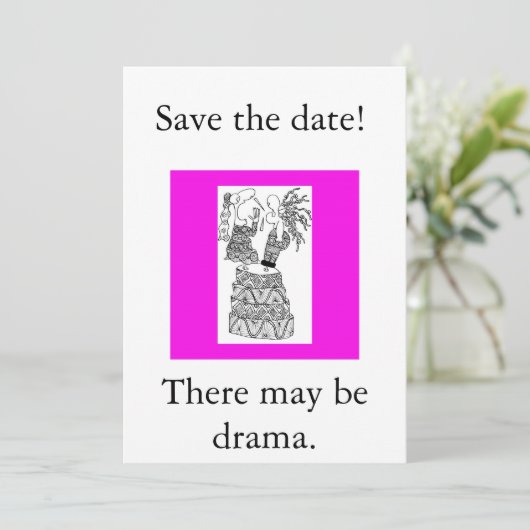 Er kan drama zijn. save the date (Staand voorkant)