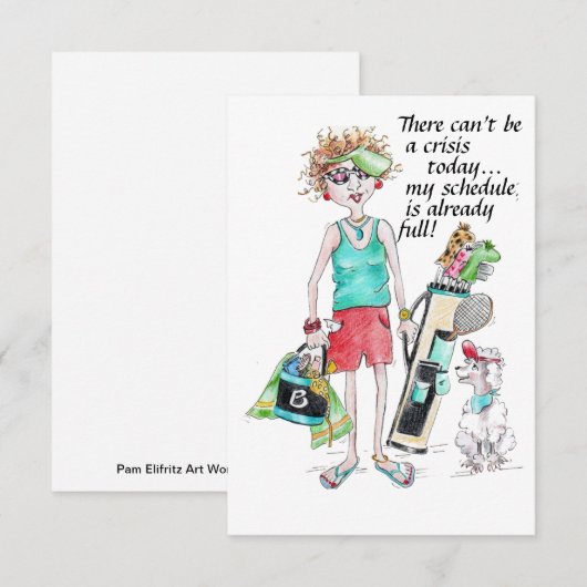 Er kan vandaag geen crisis zijn...mijn schema is v (Voorkant / Achterkant)