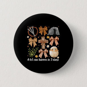 Er kan veel gebeuren in 3 dagen Coquette Bow Easte Ronde Button 5,7 Cm