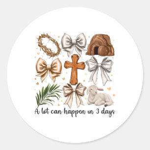 Er kan veel gebeuren in 3 dagen Paasboog Christeli Ronde Sticker