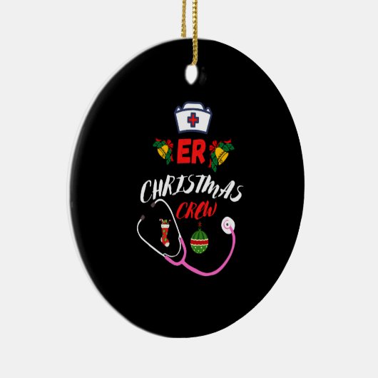 ER Kerstmis Crew Keramisch Ornament (Rechts)