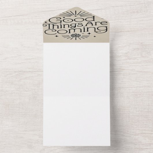 Er komen goede dingen all in one uitnodiging (Binnen)