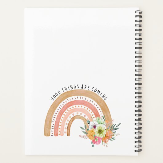 Er komen goede dingen, boho regenboog. planner (Achterkant)