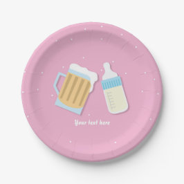 Er Komt Een Baby Aan Teer Beer Pulverbeker Roze Ba Papieren Bordje