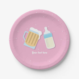 Er Komt Een Baby Aan Teer Beer Pulverbeker Roze Ba Papieren Bordje