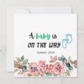 Er komt een baby aan Zwangerschapsaankondigingskaa Kaart (Achterkant)