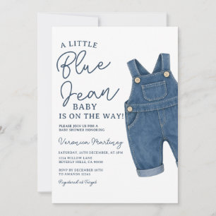 Er komt een klein baby'tje in een blauwe spijkerbr kaart