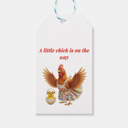 Er komt een klein kuiken aan cadeaulabel (Voorkant)