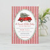 Er komt een klein lieve baby aan Rustic Red  Kaart (Staand voorkant)