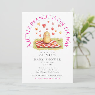 Er komt een klein pinda'tje aan Baby Shower Kaart