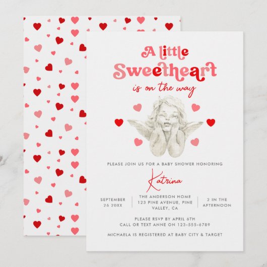 Er komt een klein schatje aan Baby Shower Kaart (Voorkant / Achterkant)