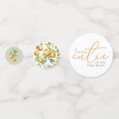 Er komt een klein schatje aan Oranje babyshower Confetti (Achterkanten)