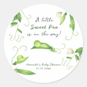 Er komt een klein zoete erwtje aan Baby Shower Ronde Sticker