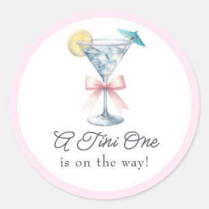 Er komt een kleintje aan Martini Baby Shower Ronde Sticker