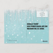 "Er komt een Storm" met Rosie in Roze Pet Briefkaart (Achterkant)