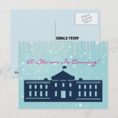 "Er komt een Storm" met sneeuw en whitehouse Briefkaart (Voorkant / Achterkant)