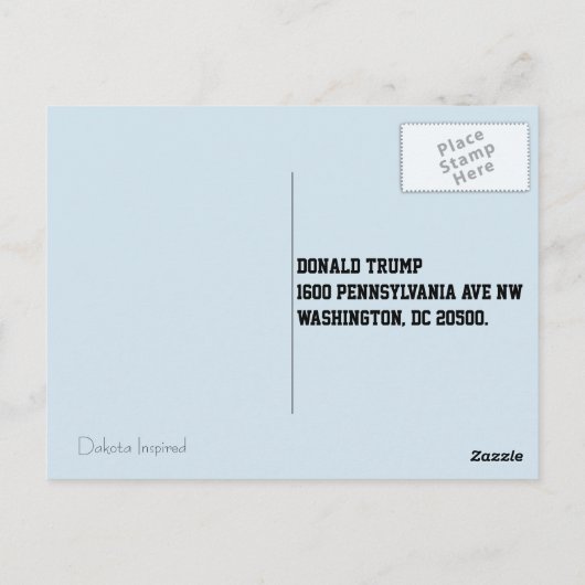 "Er komt een Storm" met sneeuw en whitehouse Briefkaart (Achterkant)