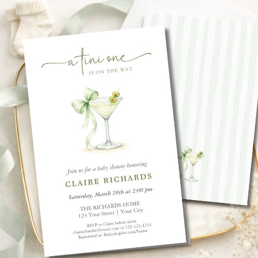 Er komt een Tini One aan Budget Baby Shower Flyer