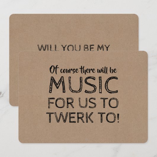 er komt een voorstel voor music-bridesmaid kaart (Voorkant / Achterkant)