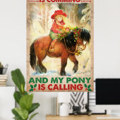 Er komt grappige kerst en mijn Pony roept Poster (Thuiskantoor)