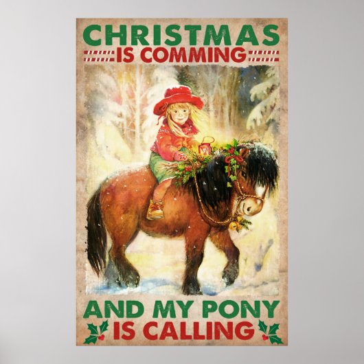 Er komt grappige kerst en mijn Pony roept Poster (Voorkant)