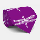 "Er liggen libellen op je stropdassen!"  Paars Stropdas (Opgerold)