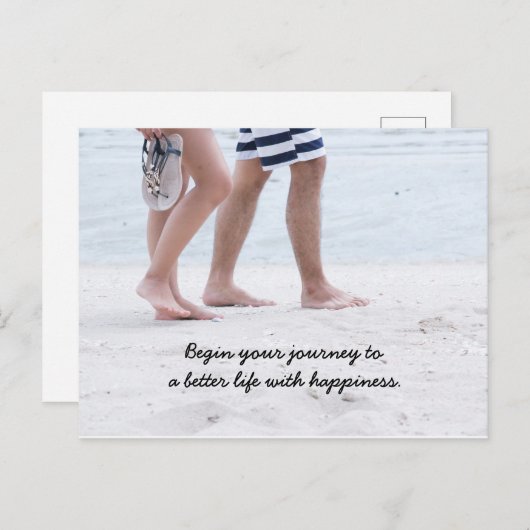 Er loopt een paar langs het strand feestdagenkaart (Voorkant / Achterkant)