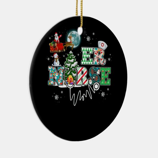 ER Noose Stethoscoop kerst Noodzaal Keramisch Ornament (Rechts)