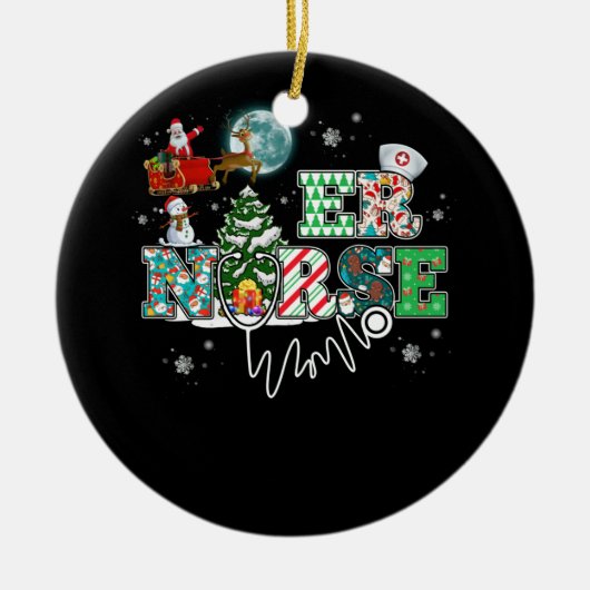 ER Noose Stethoscoop kerst Noodzaal Keramisch Ornament (Voorkant)