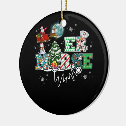 ER Noose Stethoscoop kerst Noodzaal Keramisch Ornament (Links)